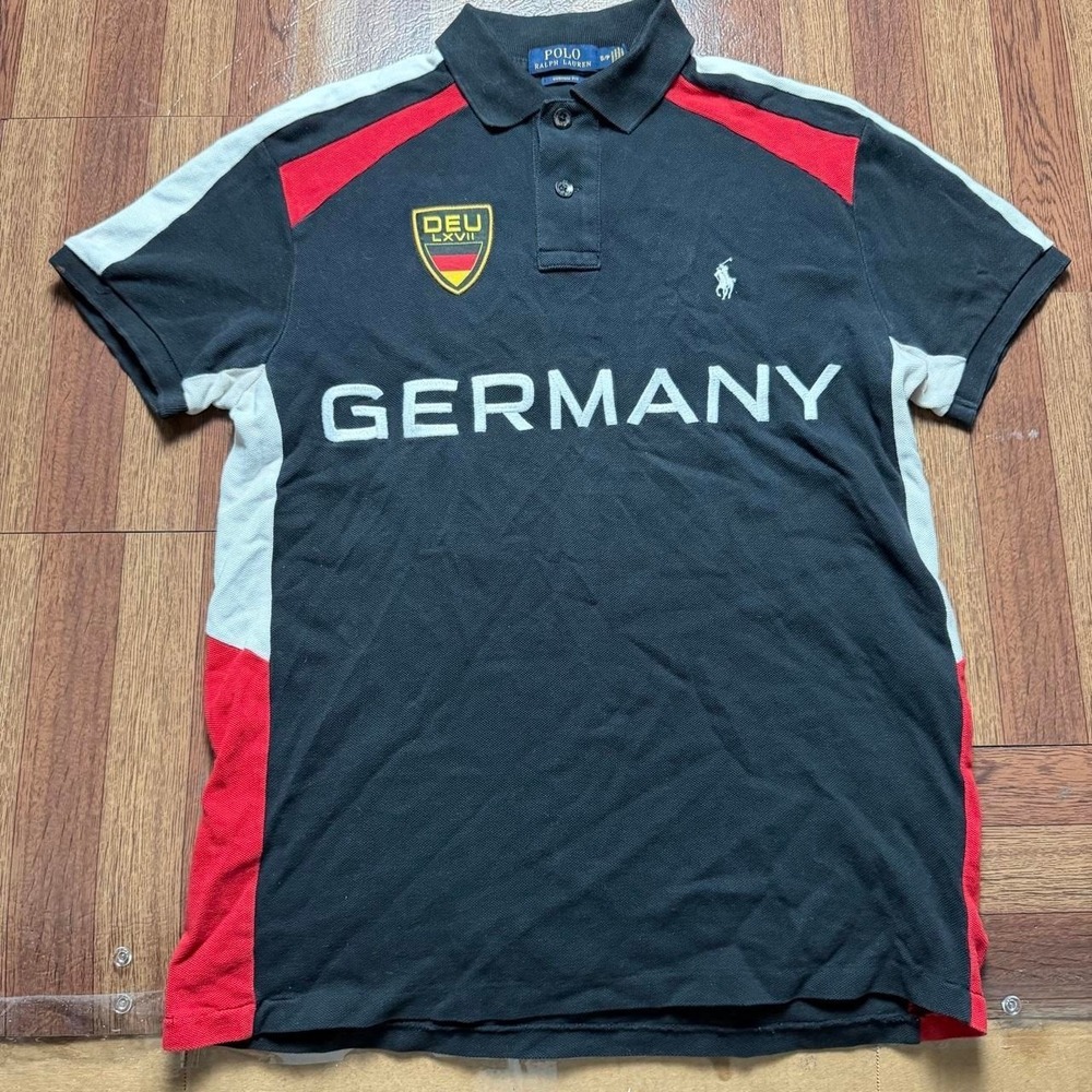 Polo Ralph Lauren Black DEU Crest Germany Polo Shirt Small